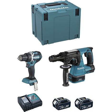 Kit Makita perforateur et visseuse avec batteries et chargeur
